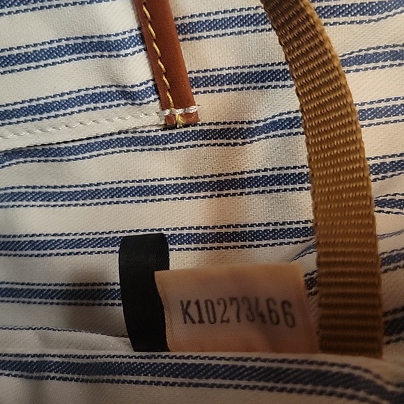 Dooney and Burke Suede Stylish Navy and Tan Women's Bag - Picture 4 of 9